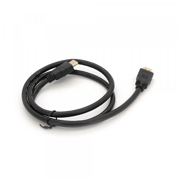 Кабель Merlion HDMI-HDMI HIGH SPEED 1m, v1.4, OD-7.5mm, круглий Black, коннектор Black, (Пакет), Q400
