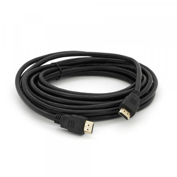 Кабель Merlion HDMI-HDMI HIGH SPEED 5.0m, v1.4, OD-7.5mm, круглий Black, коннектор Black, (Пакет) Q100