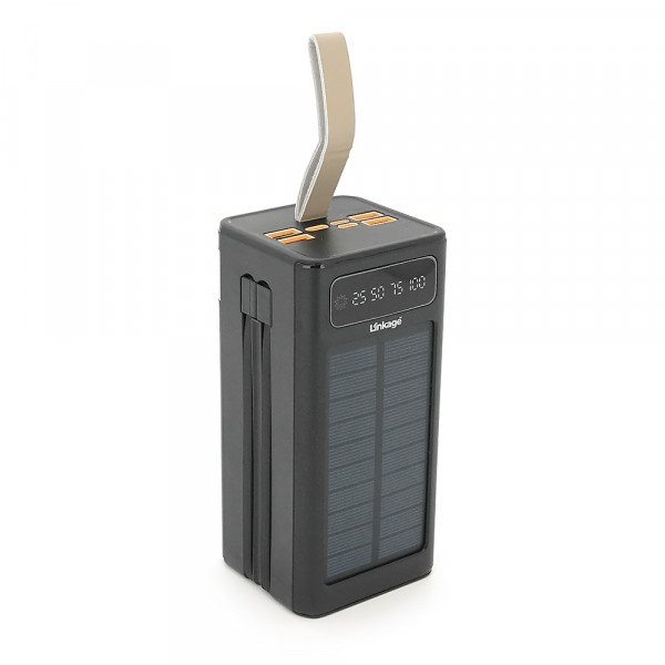 Power bank Linkage LKP-47 50000mAh, Solar, 22.5W, Кабелю Туре-С+Lighting, 1,060 kg, Black, Blister