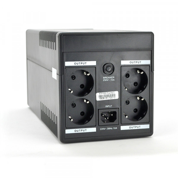 ДБЖ Ritar RTP1000 (600W) Proxima-D, LCD, AVR, 3st, 4xSCHUKO socket, 2x12V7Ah, plastik Case ( 460 x 225 X 245 ) 9,4 кг Q2
