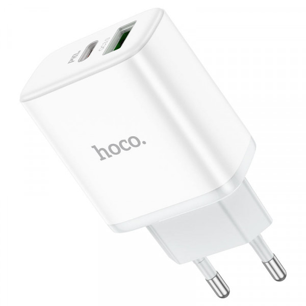 СЗУ HOCO C105A 110-240V, PD20W+Q3.0,USB+Type-C, White, Blister