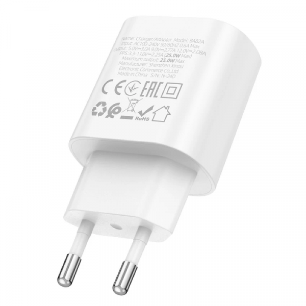 СЗУ BOROFONE BA82A, PD25W, 1xUSB-C, 25W, White, Box