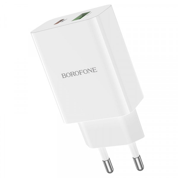 СЗУ BOROFONE BA56A, PD20W+Q3.0, 1xUSB-A+1xUSB-C, 20W, White, Box