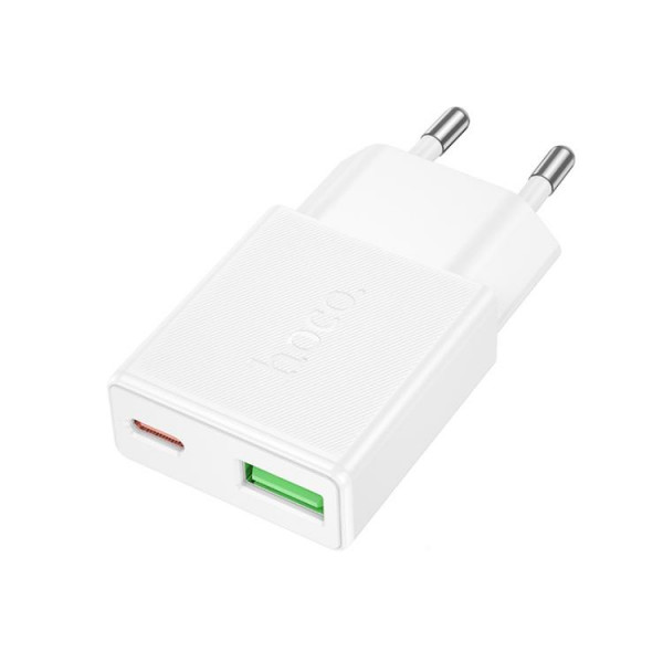 СЗУ HOCO N73 110-240V, PD20W+Q3.0, USB+Type-C, White, Box