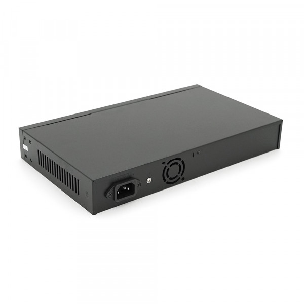 POE комутатор Merlion 16 POE 10/100 + 1 Single Fiber Tx 1310nm 20km + 2 RJ45 10/100/1000+ вбудований блок живлення 52V 4.8A