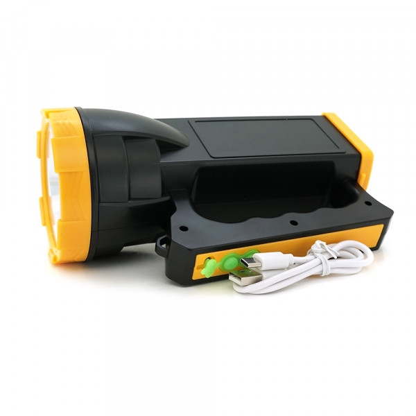 Ліхтар пошуковий XO XO-YH02, 1LED T6, 3W, 3 режими, 1200mah, Black/Yellow, IP40, USB кабель, 195х85х130мм, BOX