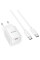 Набір СЗУ 110-240V HOCO C146A + кабель Type-C, 1xUSB-C, PD20W, 1м кабель, White, Box
