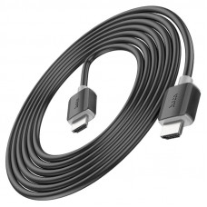Кабель HOCO HDMI-HDMI 4Kx2K Ultra HD, 3m, v2,0, круглий Black, конектор Black, Blister