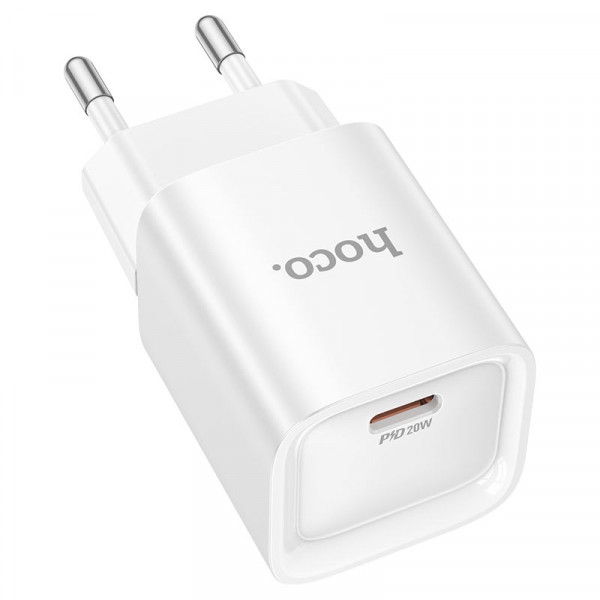 СЗУ 110-240V HOCO C146A, 1xUSB-C, PD20W, White, Box