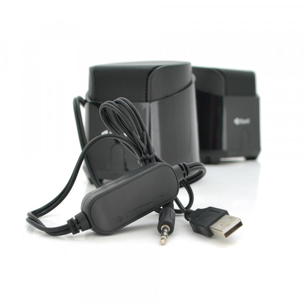 Колонки 2.0 Kisonli K500, для ПК і ноутбука, USB + 3.5mm, 2x3.5W, 20Hz- 20KHz, Black, BOX, Q50