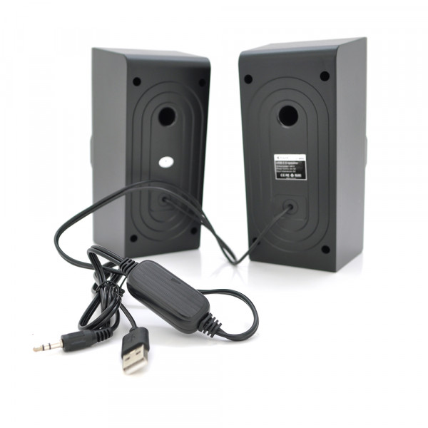 Колонки 2.0 Kisonli U-9003, для ПК і ноутбука, USB + 3.5mm, 2x3W, 20Hz- 20KHz, Black, BOX, Q40