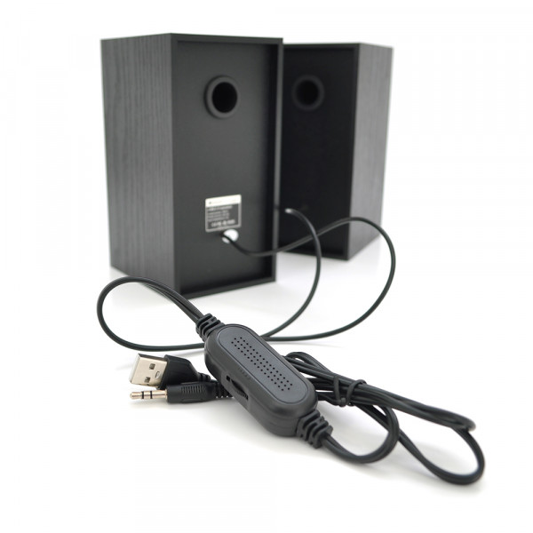 Колонки 2.0 Kisonli T-004  для ПК і ноутбука, USB + 3.5mm, 2x3W, 20Hz- 20KHz, Black, BOX, Q40