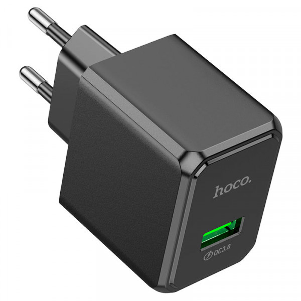 СЗУ 110-240V HOCO CS12A 1xUSB, 18W, Black, Blister