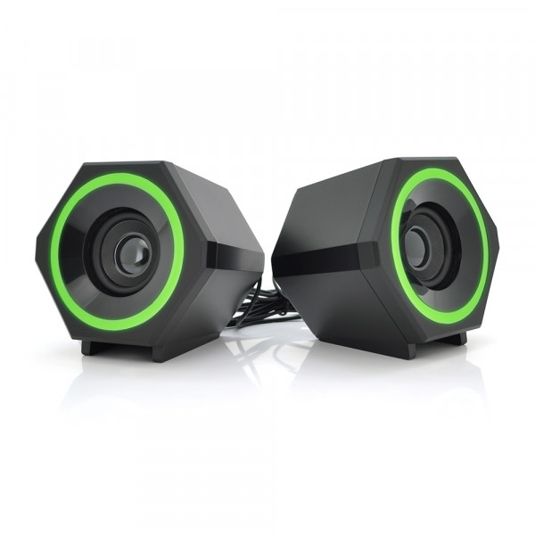 Колонки 2.0 Kisonli L-6060 для ПК і ноутбука, USB + 3.5mm, 2x3W, 20Hz- 20KHz, з підсвічуванням RGB, Black, BOX, Q24