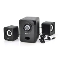 Колонки 2.1 Kisonli U-2900, для ПК і ноутбука, USB + 3.5mm, 5W + 2x3W, 20Hz- 20KHz, з сабвуфером, Black, BOX, Q40