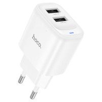 СЗУ 110-240V HOCO C141A 2xUSB, 10.5W, White, Box