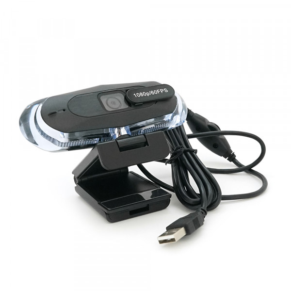 Вебкамера з гарнітурою 8821, 1080P 60fps /2K 30fps з RGB LED підсвічуванням, пласт. корпус, Black, BOX