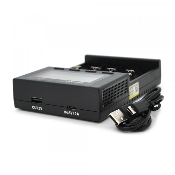 ЗУ універсальне Liitokala Lii-M4, 4 канали, 5V Type C, LED display, підтримує Li-ion, 3.7V/1.2V AA/AAA 18650/26650/16340/14500/10440/18500