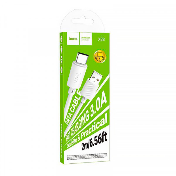 Кабель Hoco X88, Type-C-USB, 3A, Black, довжина 2м, BOX