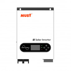 Гібридний інвертор MUST PV18-6048ECO. 6000W, 48V, струм заряду 100A, 170-280V, MPPT (100А, 60-360 Vdc), 318×454×122.5 мм. 9 кг.