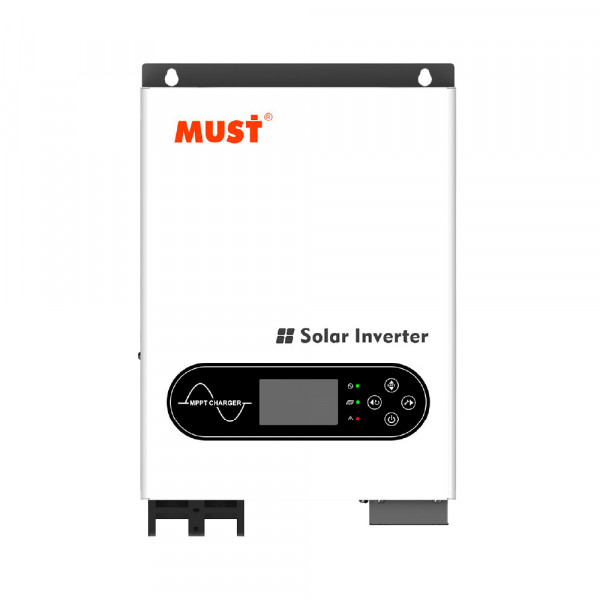 Гібридний інвертор MUST PV18-6048ECO. 6000W, 48V, струм заряду 100A, 170-280V, MPPT (100А, 60-360 Vdc), 318×454×122.5 мм. 9 кг.