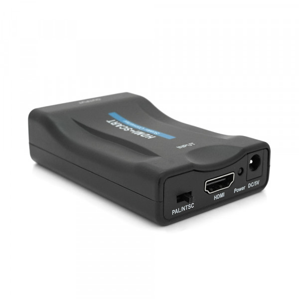 Конвертер HDMI(тато) на SCART(мама), 5V/2A + перехідник, Black, Box, Q250