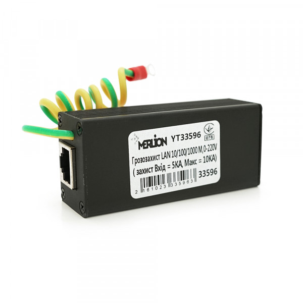 Грозозахист LAN 10/100/1000 M, 0-220V ( захист Вхід = 5KA, Макс = 10KA)