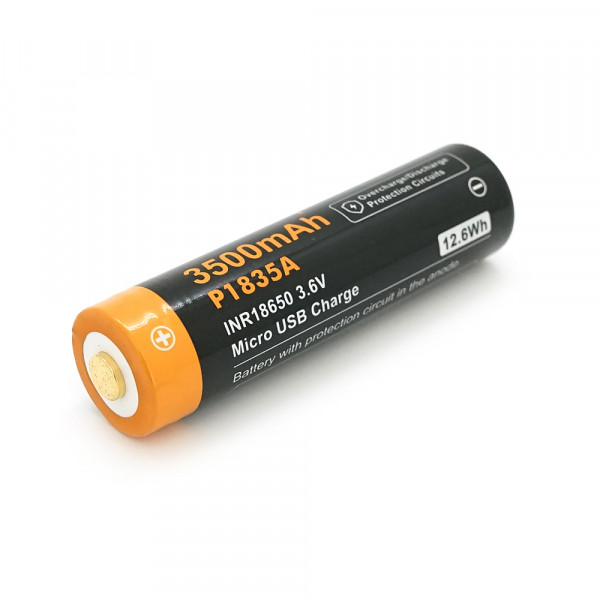 Акумулятор 18650 Li-Ion Vapcell P1835A, 3500mAh, 10A, 3.6V (2.5-4.2V), Micro USB, 2 шт. в упаковці, ціна за 1 шт.