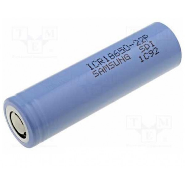 Акумулятор Li-Ion 18650 Samsung ICR18650-22P, 2200mAh, 10A, 4.2/3.62/2.75V, Blue, 2 шт в упаковці, ціна за 1 шт