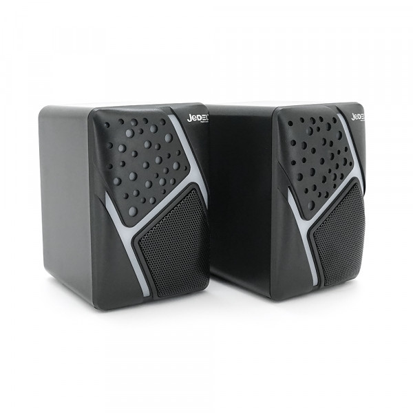 Колонки 2.0 JEDEL S-527 USB+3.5mm, 2x3W, 120Hz-20KHz, з LED підсвічуванням, 65х80х100 мм, Black, BOX