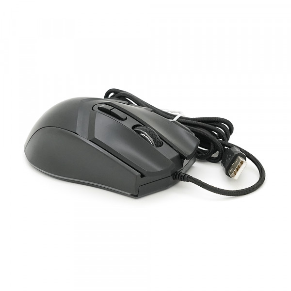 Миша провідна JEDEL GM800, 8 кнопок, 1200/1800/2400/3600/4800/7200DPI, кабель 1,5 м. RGB підсвічування. 128х77х40мм. Black. Box