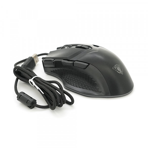 Миша провідна JEDEL GM800, 8 кнопок, 1200/1800/2400/3600/4800/7200DPI, кабель 1,5 м. RGB підсвічування. 128х77х40мм. Black. Box