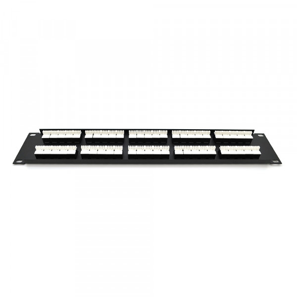Патч-панель телефонна 50 портів UTP DUAL кат 3 19" не екранована, Black