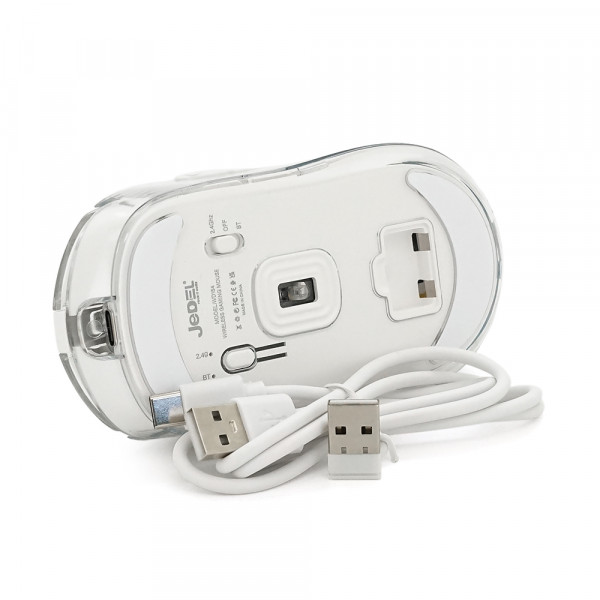 Миша бездротова JEDEL WD154, 800/1200/1600DPI, 2.4 GHz+Bluetooth 5.0, 3.7V 300mAh, LED-підсвічування + індикатор рівня заряду. 127x64x40 мм. Black. Box