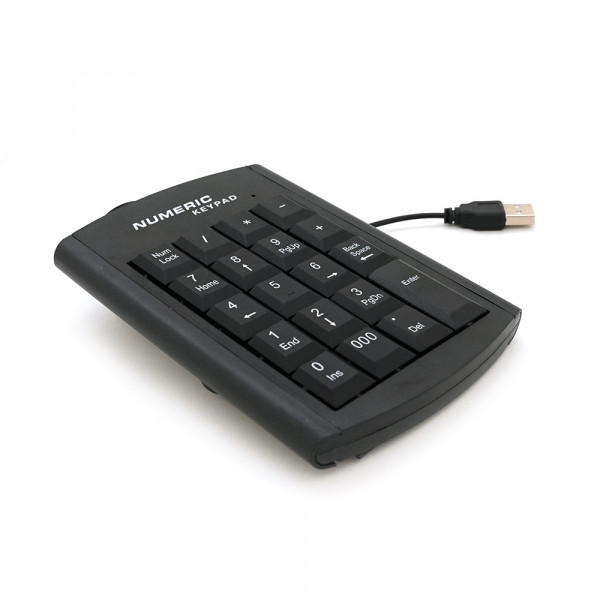Цифрова клавіатура USB для ноутбука, довжина кабеля 130см (126х93х20 мм) Black, 19к, Blister-box