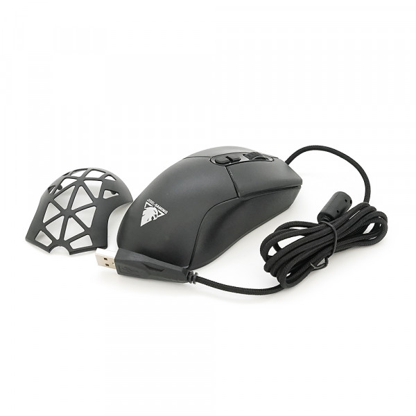 Миша провідна JEDEL GM1390, 7 кнопок, 1000/2400/3200/4800/6400/7200DPI, кабель 1,5 м. RGB підсвічування. Змінна панель. Black. Box