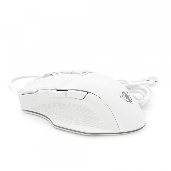 Миша провідна JEDEL GM800, 8 кнопок, 1200/1800/2400/3600/4800/7200DPI, кабель 1,5 м. RGB підсвічування. 128х77х40мм. White. Box