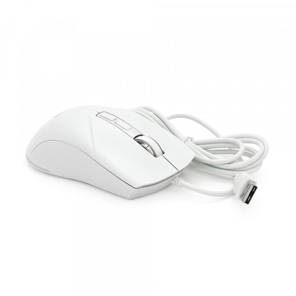 Миша провідна JEDEL GM700, 7 кнопок, 1200/1800/2400/3600DPI, кабель 1,5 м. RGB підсвічування. 120х74х40мм. White. Box