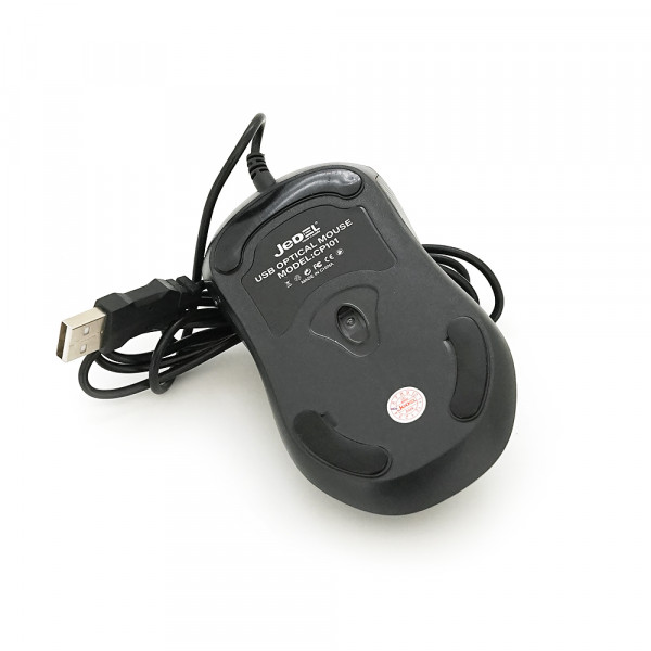 Миша провідна JEDEL CP101, 800/1200/1600DPI, кабель 1,35 м. 125x66x35 мм. 97 гр. Black. Box