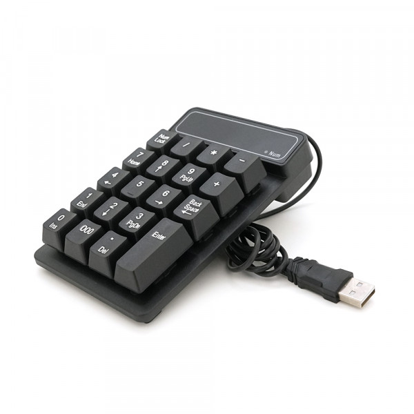 Цифрова клавіатура USB для ноутбука, довжина кабеля 150см, (135х85х33 мм) Black, 19к, Box