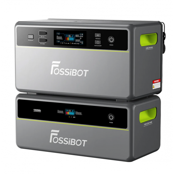 All-in-One Solar station FOSSiBOT FBP1200W+Battery, APP Control, WiFi, 3916Wh LiFePO4 6000Cycles, MPPT 2000W max, 3хAC 220, 1xUSB-15W, 1хUSB-C(100W), Fast charge 90min, Bluetooth, Heating, IP65, -20-55°C, 476×308×504mm, 41kg