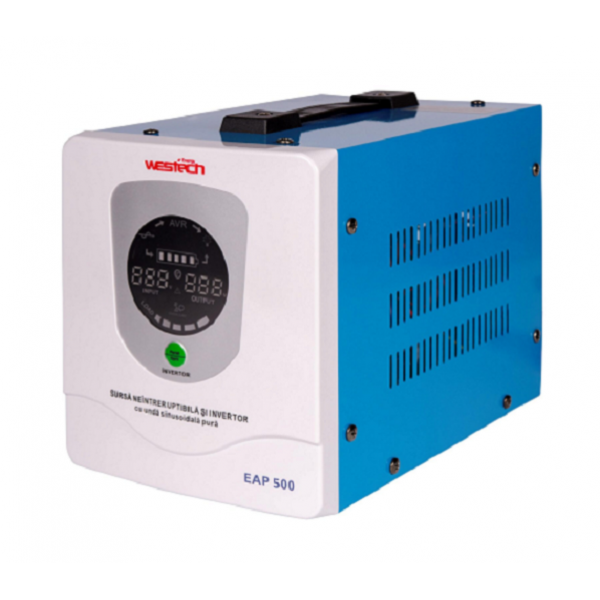 ДБЖ з правильною синусоїдою Westech EAP DUAL ULTIMATE -500VA/300W 12V, однофазний, напольного монтажу, LED дисплей, DC150-270V, AC230±8%, 2*Shuko, Q4