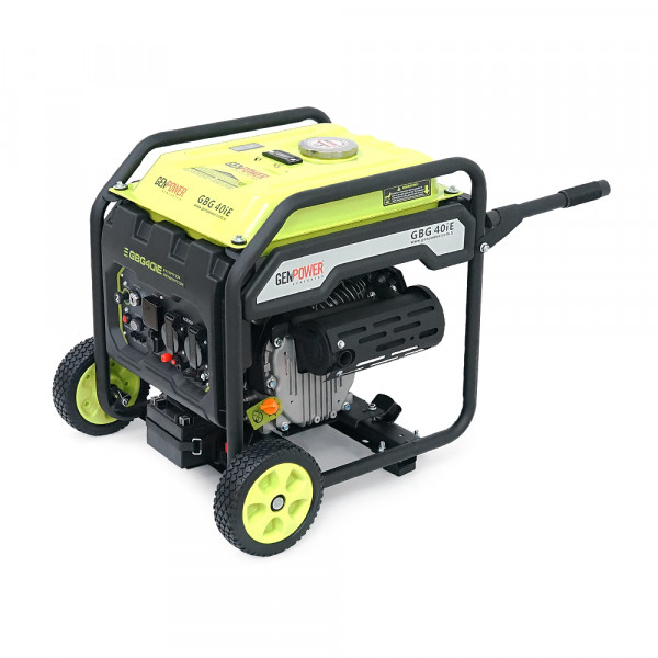 Генератор інверторний БЕНЗИНОВИЙ GENPOWER GBG 40IE 3.2kW (4kVA), однофазний, 230V, 50Hz, DC12V. об'єм 10.0л. витрата 0,374 Lt/kWtt, стартер (без АКБ), 530 * 440 * 540mm.31kg.
