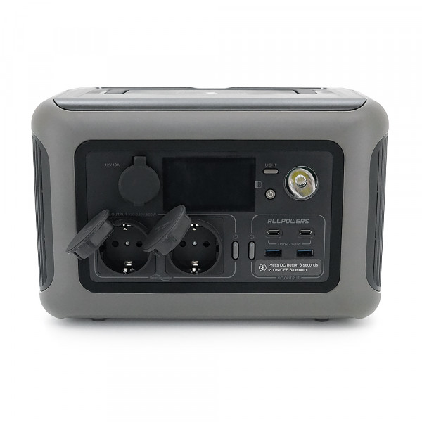 Power station ALLPOWERS R600 APP Control, 600W, 299Wh LiFePO4 3500Cycles, MPPT 300w max, CAR port, DC12/24V, 2хAC 220V, 2xUSB-TYPE-C 100W, 2xUSB-A 36W, XT60, wireless 15W, Fast charge 60min, 298×195×190mm, 5.6kg, Q2