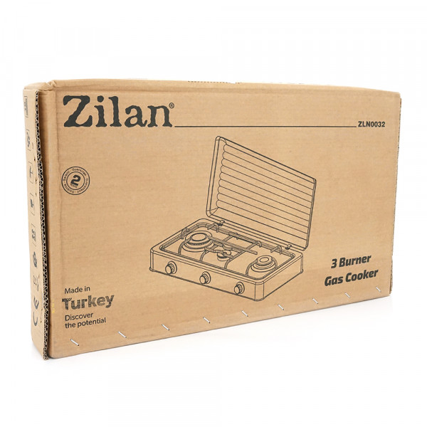 Газова плита Zilan ZLN0032, 3 комфорки, Black