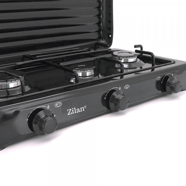 Газова плита Zilan ZLN0032, 3 комфорки, Black