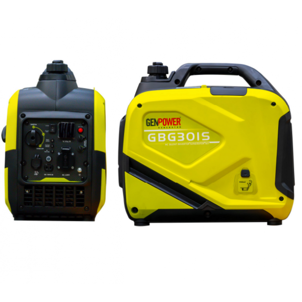 Генератор інверторний Бензиновий Genpower GBG 30IS 2.4kW (3kVA), однофазний, 230V, 50Hz, DC12V. об'єм 5,6л., АКБ у комплект не входить, 530*350*550mm