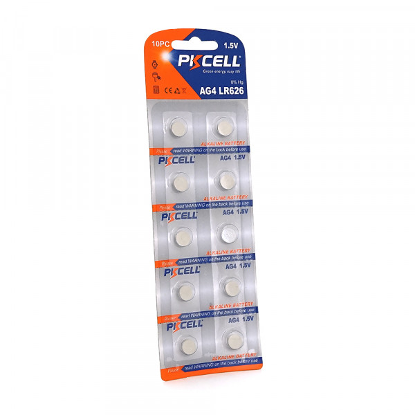 Батарейка лужна PKCELL 1.5V AG4, 10 штук в блістері ціна за блістер, Q