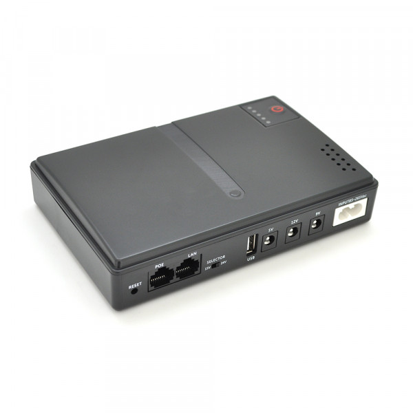 ДБЖ UPS-18W DC1018P YT45453 для роутерів/комутаторів/PON/POE-430, 5//9/12V, 1A, 11200MAh(знімні 4*2800MAh), Black, BOX