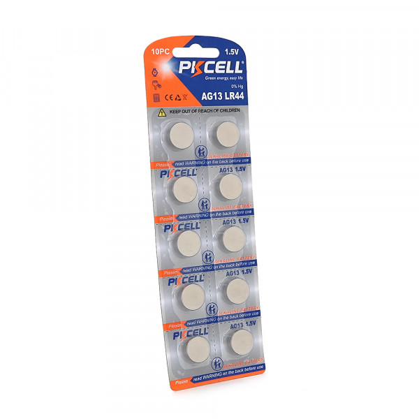 Батарейка лужна PKCELL 1.5V LR44/AG13, 10 штук в блістері ціна за блістер, Q